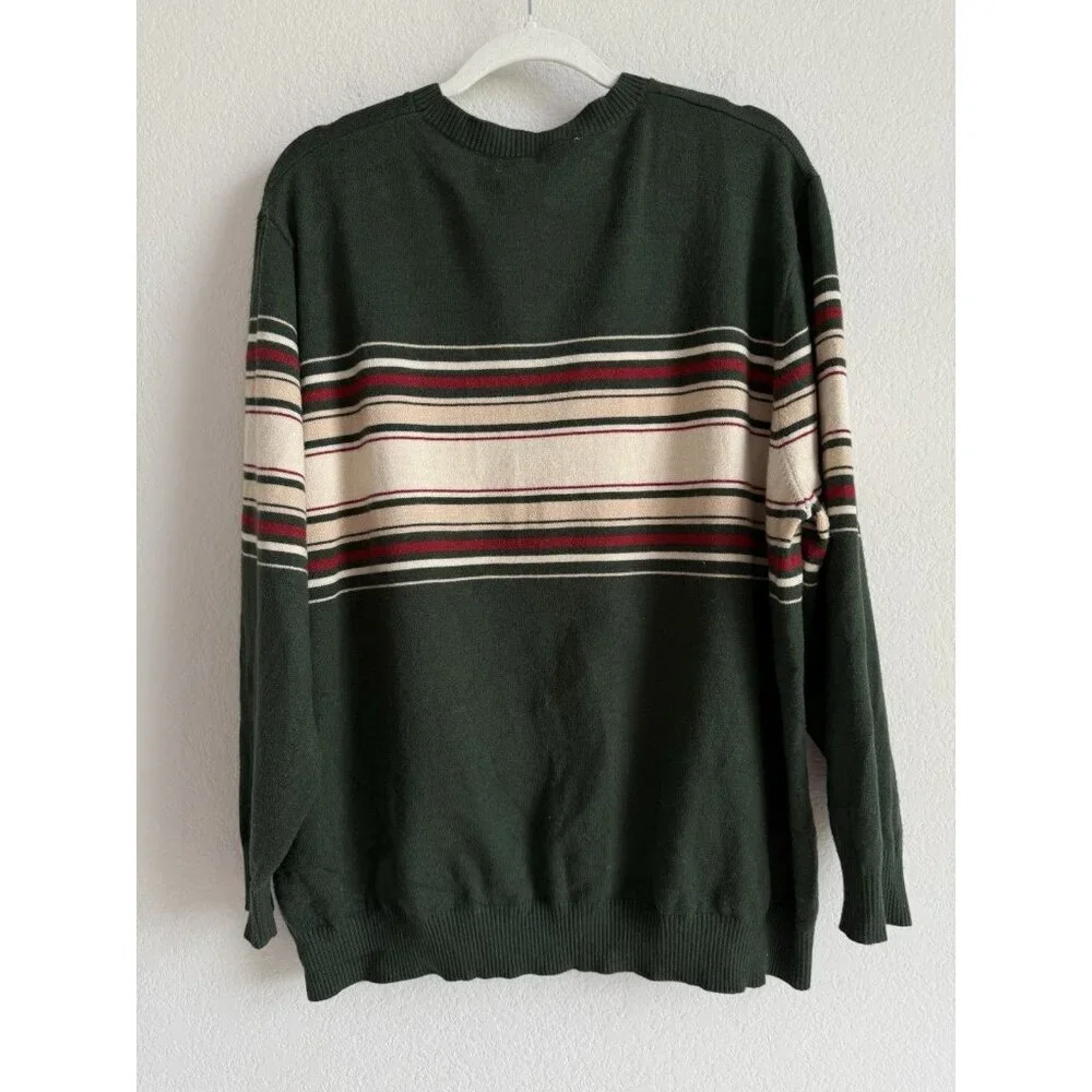 Savage X Fenty Lit Leisure Knit Green Shade Striped Sweater Size 2X Unisex‎